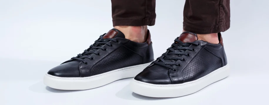 Baskets en cuir